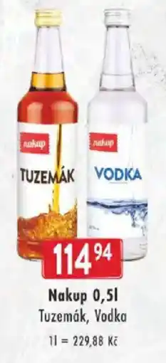 Astur&Qanto Nakup Tuzemák, Vodka nabídka