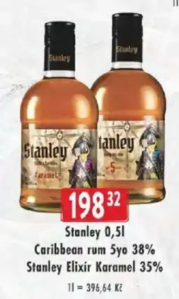 Astur&Qanto Stanley Caribbean rum 5yo 38% Stanley Elixír Karamel 35% nabídka