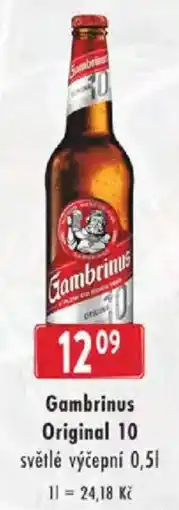 Astur&Qanto Gambrinus Original 10 světlé výčepní nabídka