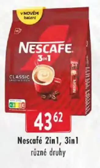 Astur&Qanto Nescafé 2in1, 3in1 nabídka