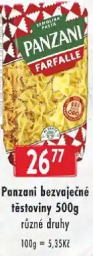 Astur&Qanto Panzani bezvaječné těstoviny nabídka