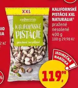 Penny Market KALIFORNSKÉ PISTÁCIE XXL NATURALIA pražené nesolené, 400 g nabídka