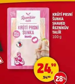 Penny Market KRŮTÍ PRSNÍ ŠUNKA SHAVED ŘEZNÍKŮV TALÍŘ, 100 g nabídka