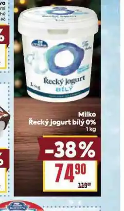 Billa Milko řecký jogurt bílý 0% nabídka
