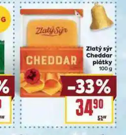 Billa Zlatý sýr cheddar plátky nabídka