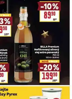 Billa Billa premium nefiltrovaný olivový olej extra panenský nabídka