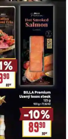 Billa Billa premium uzený losos steak nabídka