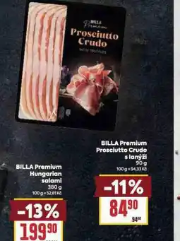 Billa Billa premium prosciutto crudo s lanýži nabídka