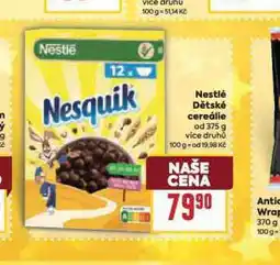 Billa Nestlé dětské cereálie nabídka