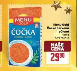 Billa Menu gold čočka červená půlená nabídka