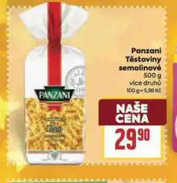 Billa Panzani těstoviny semolinovéexpress nabídka