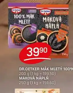 Flop DR. OETKER MÁK MLETÝ 100% 200 g nabídka