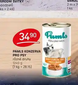 Flop PAMLS KONZERVA PRO PSY různé druhy 1240 g nabídka