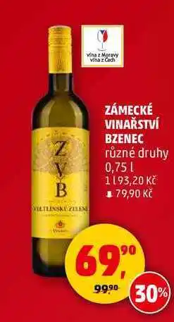 Penny Market ZÁMECKÉ VINAŘSTVÍ BZENEC, 0,75 l nabídka