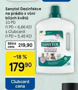 Tesco Sanytol Dezinfekce na prádlo s vůní bílých květů, 33 PD nabídka