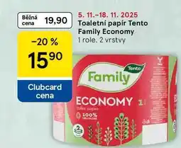 Tesco Toaletní papír Tento Family Economy, 1 role, 2 vrstvy nabídka