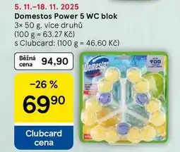 Tesco Domestos Power 5 WC blok, 3x 50 g nabídka