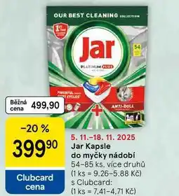 Tesco Jar Kapsle do myčky nádobí, 54-85 ks, více druhů nabídka