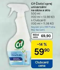 Tesco Cif Čisticí sprej univerzální na okna a sklo, 500 ml nabídka