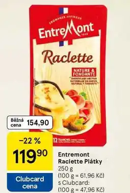 Tesco Entremont Raclette Plátky, 250 g nabídka