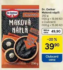 Tesco Dr. Oetker Maková náplň, 250 g nabídka
