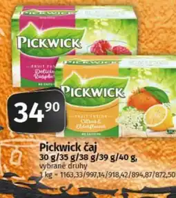 COOP TIP Pickwick čaj nabídka