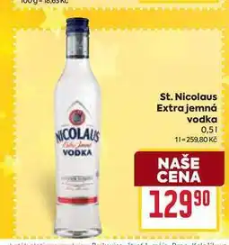 Billa St. Nicolaus Extra jemná vodka 0,5l nabídka