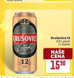 Billa Krušovice 12 0,51, plech nabídka