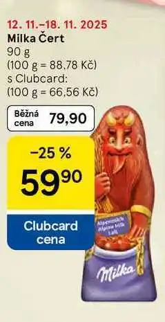Tesco Milka Čert, 90 g nabídka