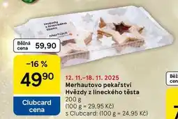 Tesco Merhautovo pekařství Hvězdy z lineckého těsta, 200 g nabídka