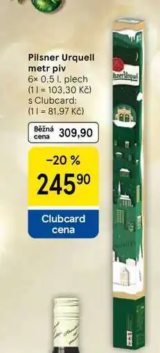 Tesco Pilsner Urquell metr piv, 6x 0.5 l, plech nabídka