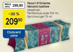 Tesco Tesori D'Oriente Vánoční balíček obsahuje: Parfémová voda 100 ml. Sprchový gel 75 ml nabídka