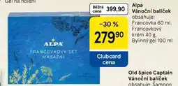 Tesco Alpa Vánoční balíček obsahuje: Francovka 60 ml. Francovkový krém 40 g. Bylinný gel 100 ml nabídka