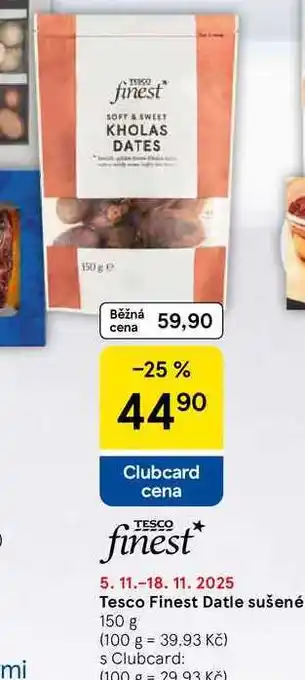 Tesco Tesco Finest Datle sušené, 150 g nabídka