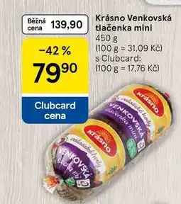 Tesco Krásno Venkovská tlačenka mini, 450 g nabídka