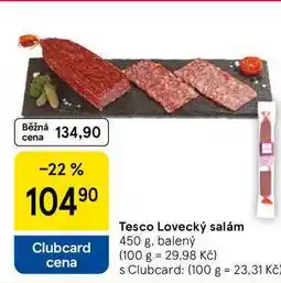 Tesco Tesco Lovecký salám, 450 g, balený nabídka