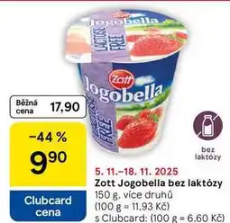 Tesco Zott Jogobella bez laktózy, 150 g, více druhů nabídka