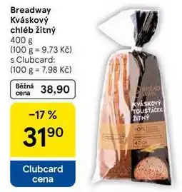 Tesco Breadway Kváskový chléb žitný, 400 g nabídka