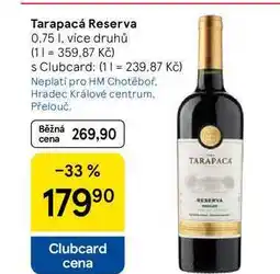 Tesco Tarapacá Reserva, 0.75 l, více druhů nabídka