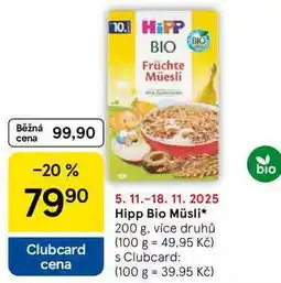 Tesco Hipp Bio Müsli, 200 g nabídka