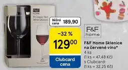 Tesco F&F Home Sklenice na červené víno, 4 ks nabídka