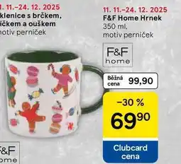 Tesco F&F Home Hrnek, 350 ml. motiv perníček nabídka