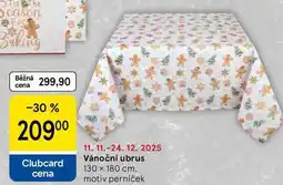 Tesco Vánoční ubrus, 130 x 180 cm. motiv perníček nabídka