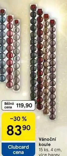 Tesco Vánoční koule, 15 ks. 4 cm. více barev nabídka