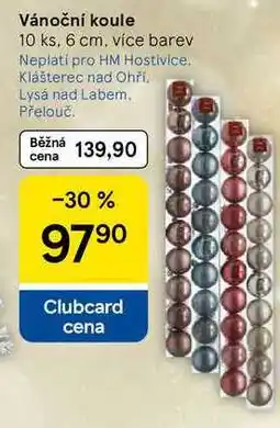 Tesco Vánoční koule 10 ks, 6 cm, více barev nabídka
