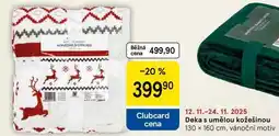 Tesco Deka s umělou kožešinou, 130 x 160 cm, vánoční motiv nabídka