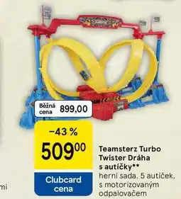Tesco Teamsterz Turbo Twister Dráha s autíčky, herní sada, 5 autíček. s motorizovaným odpalovačem nabídka