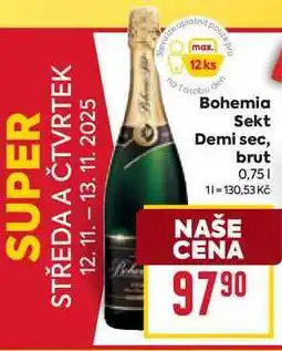 Billa Bohemia Sekt Demi sec, brut 0,75l nabídka