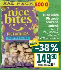 Billa Nice Bites Pistácie pražené solené 500 g nabídka