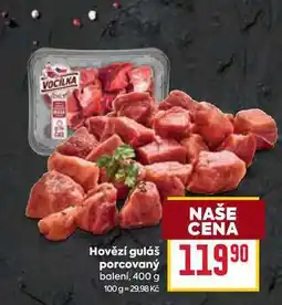 Billa Hovězí guláš porcovaný balení, 400 g nabídka